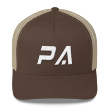 Pennsylvania - Mesh Back Trucker Cap - White Embroidery - PA - Many Hat Color Options Available