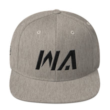 Washington - Flat Brim Hat - Black Embroidery - WA - Many Hat Color Options Available
