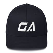 Georgia - Structured Twill Cap - White Embroidery - GA - Many Hat Color Options Available