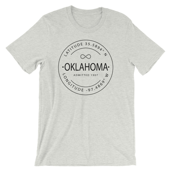 Oklahoma - Short-Sleeve Unisex T-Shirt - Latitude & Longitude