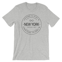 New York - Short-Sleeve Unisex T-Shirt - Latitude & Longitude