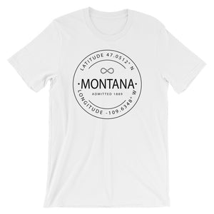 Montana - Short-Sleeve Unisex T-Shirt - Latitude & Longitude