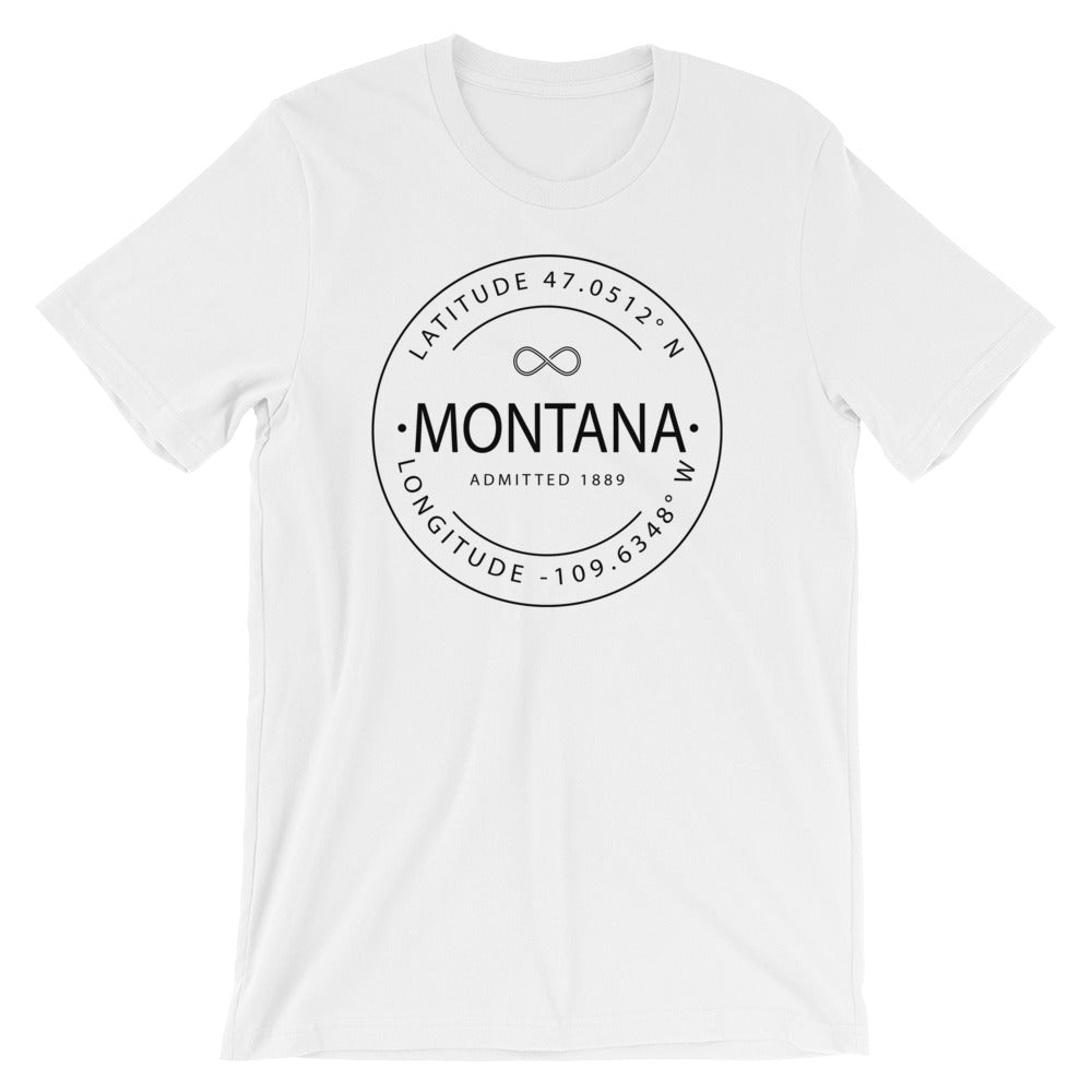 Montana - Short-Sleeve Unisex T-Shirt - Latitude & Longitude