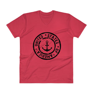 USA Designs - V-Neck T-Shirt - Anchor
