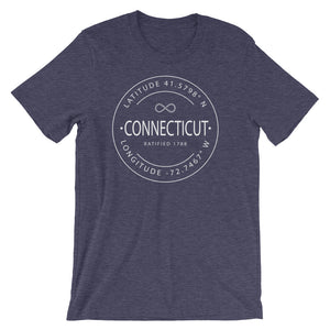 Connecticut - Short-Sleeve Unisex T-Shirt - Latitude & Longitude