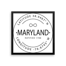 Maryland - Framed Print - Latitude & Longitude