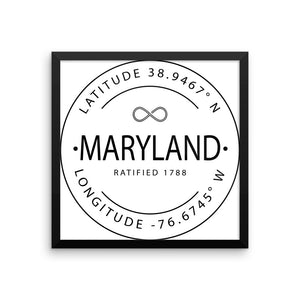 Maryland - Framed Print - Latitude & Longitude