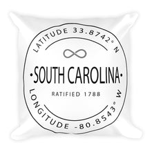 South Carolina - Throw Pillow - Latitude & Longitude