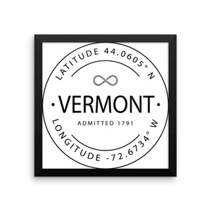 Vermont - Framed Print - Latitude & Longitude
