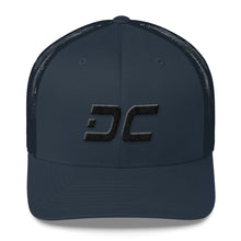 Washington DC - Mesh Back Trucker Cap - Black Embroidery - DC - Many Hat Color Options Available