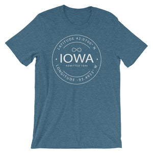 Iowa - Short-Sleeve Unisex T-Shirt - Latitude & Longitude