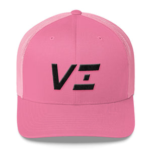 Virgin Islands - Mesh Back Trucker Cap - Black Embroidery - VI - Many Hat Color Options Available