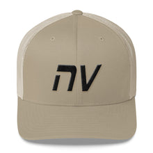 Nevada - Mesh Back Trucker Cap - Black Embroidery - NV - Many Hat Color Options Available
