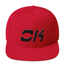 Oklahoma - Flat Brim Hat - Black Embroidery - OK - Many Hat Color Options Available