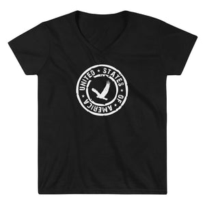USA Design's - Women's Casual V-Neck Shirt - Eagle