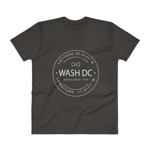 Washington DC - V-Neck T-Shirt - Latitude & Longitude