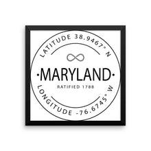 Maryland - Framed Print - Latitude & Longitude