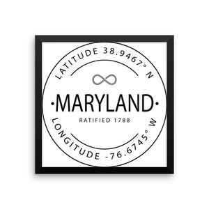 Maryland - Framed Print - Latitude & Longitude