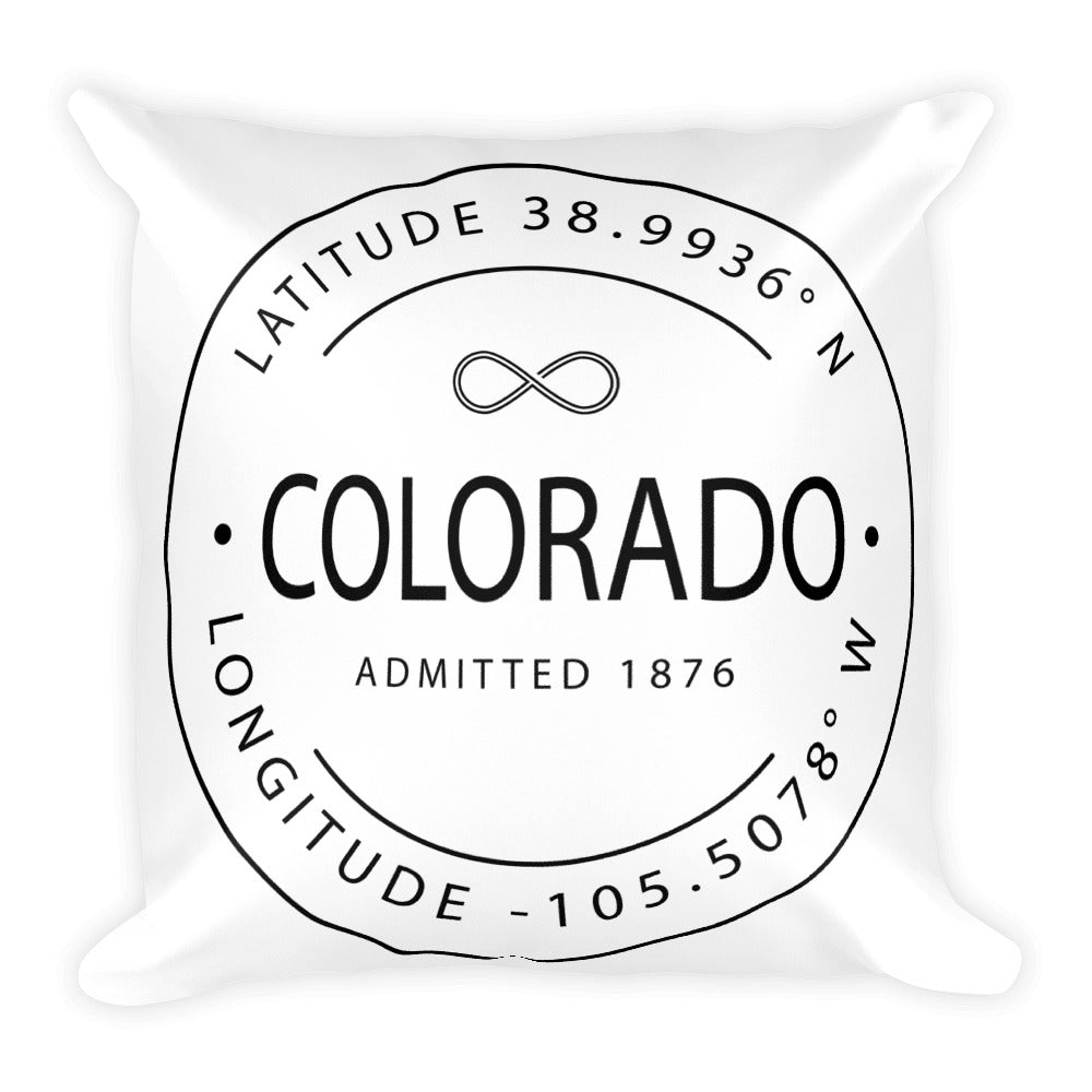 Colorado - Throw Pillow - Latitude & Longitude