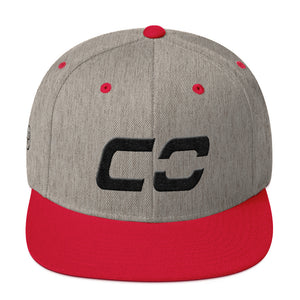 Colorado - Flat Brim Hat - Black Embroidery - CO - Many Hat Color Options Available