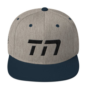Tennessee - Flat Brim Hat - Black Embroidery - TN - Many Hat Color Options Available