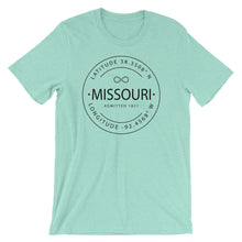 Missouri - Short-Sleeve Unisex T-Shirt - Latitude & Longitude