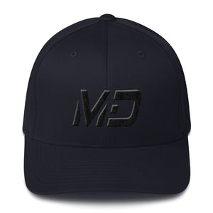 Maryland - Structured Twill Cap - Black Embroidery - MD - Many Hat Color Options Available