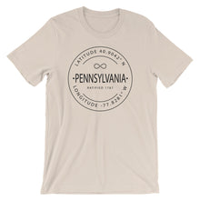 Pennsylvania - Short-Sleeve Unisex T-Shirt - Latitude & Longitude