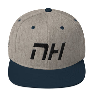 New Hampshire - Flat Brim Hat - Black Embroidery - NH - Many Hat Color Options Available