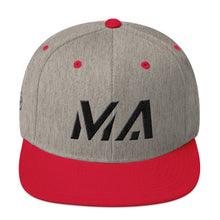 Massachusetts - Flat Brim Hat - Black Embroidery - MA - Many Hat Color Options Available
