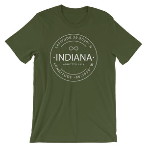 Indiana - Short-Sleeve Unisex T-Shirt - Latitude & Longitude