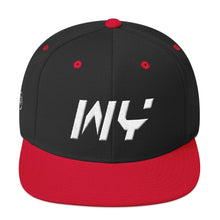 Wyoming - Flat Brim Hat - White Embroidery - WY - Many Hat Color Options Available