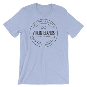 Virgin Islands - Short-Sleeve Unisex T-Shirt - Latitude & Longitude