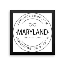 Maryland - Framed Print - Latitude & Longitude