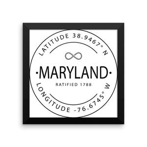 Maryland - Framed Print - Latitude & Longitude