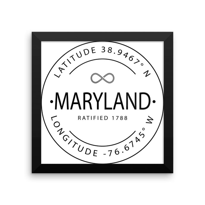 Maryland - Framed Print - Latitude & Longitude