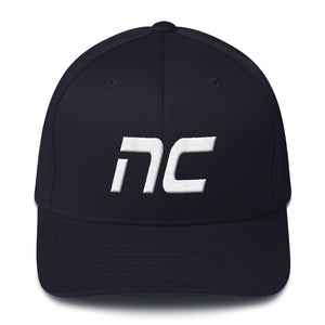 North Carolina - Structured Twill Cap - White Embroidery - NC - Many Hat Color Options Available