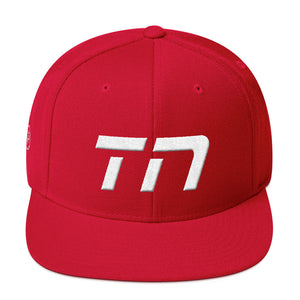 Tennessee - Flat Brim Hat - White Embroidery - TN - Many Hat Color Options Available