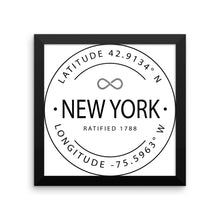 New York - Framed Print - Latitude & Longitude