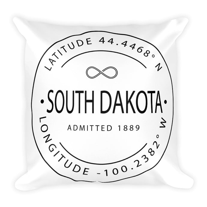 South Dakota - Throw Pillow - Latitude & Longitude