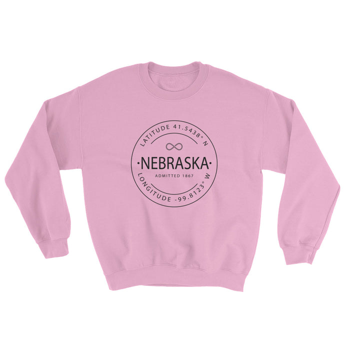 Nebraska - Crewneck Sweatshirt - Latitude & Longitude