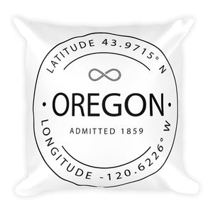 Oregon - Throw Pillow - Latitude & Longitude
