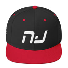 New Jersey - Flat Brim Hat - White Embroidery - NJ - Many Hat Color Options Available