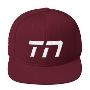 Tennessee - Flat Brim Hat - White Embroidery - TN - Many Hat Color Options Available