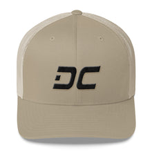 Washington DC - Mesh Back Trucker Cap - Black Embroidery - DC - Many Hat Color Options Available