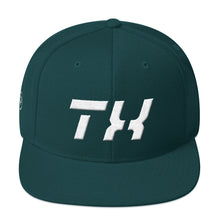 Texas - Flat Brim Hat - White Embroidery - TX - Many Hat Color Options Available