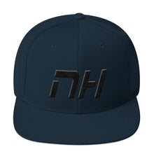 New Hampshire - Flat Brim Hat - Black Embroidery - NH - Many Hat Color Options Available