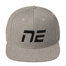 Nebraska - Flat Brim Hat - Black Embroidery - NE - Many Hat Color Options Available