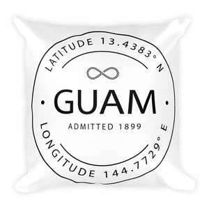 Guam - Throw Pillow - Latitude & Longitude