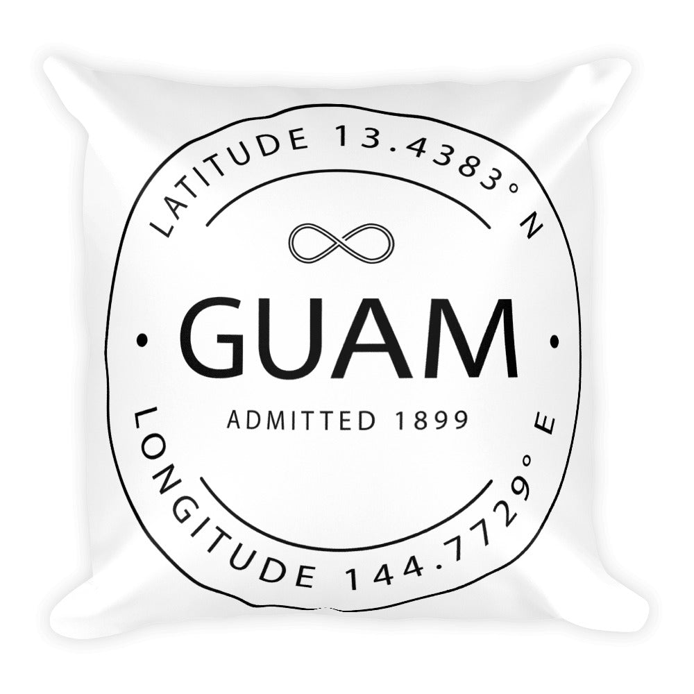 Guam - Throw Pillow - Latitude & Longitude